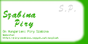 szabina piry business card